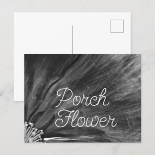 Porsche Blume / Schwarz und Weiß / Postkarte