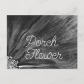 Porsche Blume / Schwarz und Weiß / Postkarte (Vorderseite)