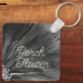 Porsche Blume / Schwarz und Weiß / Schlüsselanhänger (Rückseite)