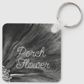 Porsche Blume / Schwarz und Weiß / Schlüsselanhänger (Rückseite)
