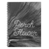 Porsche Blume / Schwarz und Weiß / Spirale Notizblock (Vorderseite)