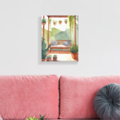 Porsche | Botanische Aquarellmalerei Leinwanddruck (Insitu (Wohnzimmer))