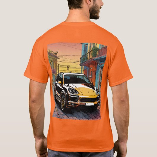 Porsche Cayenne Men's Basic T - Shirt (Rückseite)