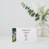 Porsche mit amerikanischer Flagge Visitenkarte (Stehend Vorderseite)