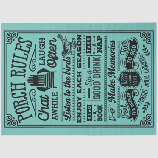 Porsche-Regeln Seidenpapier (Vorderseite)