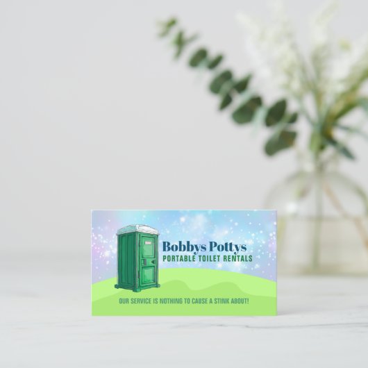 Port a Potty Slogans Visitenkarte (Stehend Vorderseite)