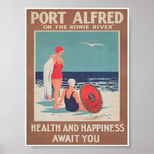 Port Alfred South Africa Vintage Travel Poster (Vorne)