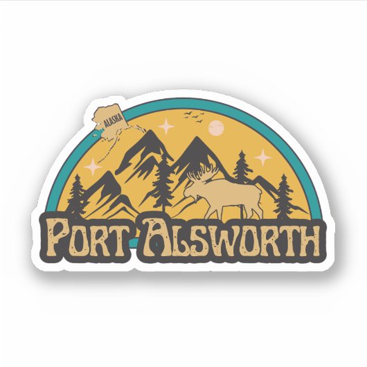Port Alsworth, Alaska-Aufkleber Aufkleber (Vorderseite)