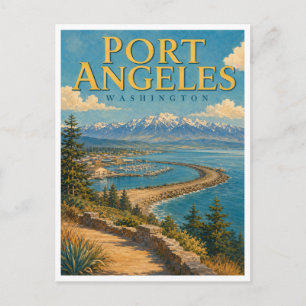 Port Angeles Washington Ediz Hook GeoSaga Postkarte