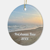 Port Aransas Beach Sunset Texas Photography Keramik Ornament (Links)