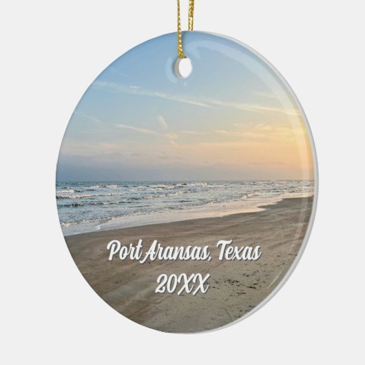 Port Aransas Beach Sunset Texas Photography Keramik Ornament (Links)