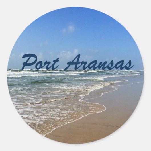 Port Aransas Beach Texas Küste Runder Aufkleber (Vorderseite)