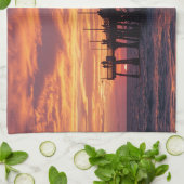 Port Aransas Beach Towel - Gulf Coast Sunset  Geschirrtuch (Gefaltet)