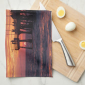Port Aransas Beach Towel - Gulf Coast Sunset  Geschirrtuch (Viertel Falte)