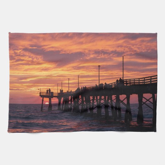 Port Aransas Beach Towel - Gulf Coast Sunset  Geschirrtuch (Horizontal)