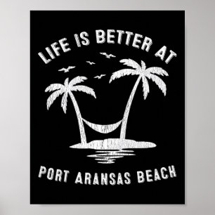 Port Aransas Familienurlaub Vintage Texas Strand Poster