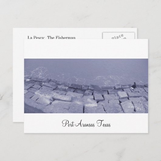 Port Aransas (Panorama) La Pesca Postcard Postkarte (Vorne/Hinten)