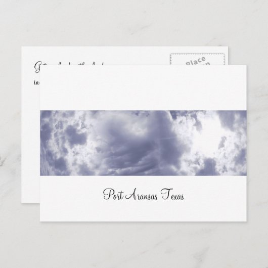 Port Aransas (Panorama) Wolken Postkarte (Vorne/Hinten)