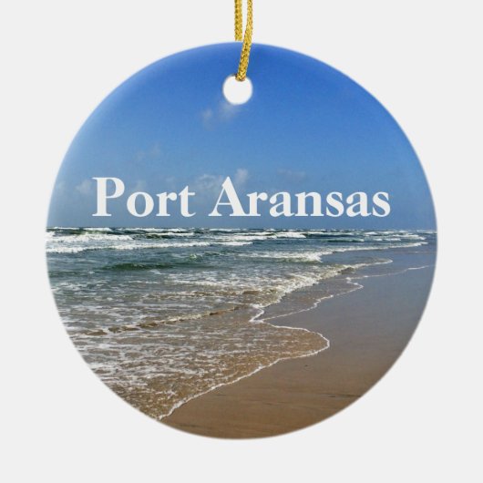 Port Aransas Texas Beach Foto Custom Christmas Keramik Ornament (Vorne)