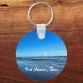 Port Aransas Texas Coast Ocean Waves Fotografie Schlüsselanhänger (Vorderseite)