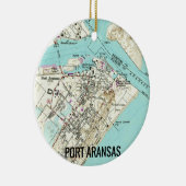 Port Aransas TX Karte Keramik Ornament (Rechts)