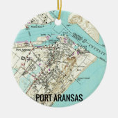 Port Aransas TX Karte Keramik Ornament (Vorne)