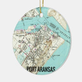 Port Aransas TX Karte Keramik Ornament (Links)