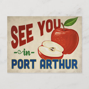 Port Arthur Texas Apfel - Vintage Reise Postkarte