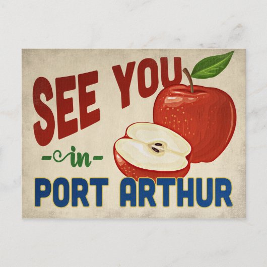 Port Arthur Texas Apple - Vintage Travel Postkarte (Vorderseite)