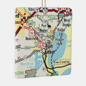 Port Arthur TX Road Map Keramikornament (Rechts)