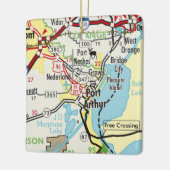 Port Arthur TX Road Map Keramikornament (Links)