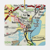 Port Arthur TX Road Map Keramikornament (Rückseite)