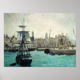 Port at Calais by Manet, Vintager Impressionismus Poster