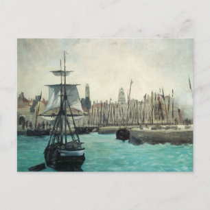 Port at Calais by Manet, Vintager Impressionismus  Postkarte