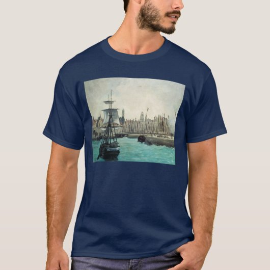 Port at Calais by Manet, Vintager Impressionismus  T-Shirt (Vorderseite)