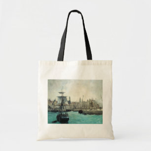 Port at Calais by Manet, Vintager Impressionismus Tragetasche