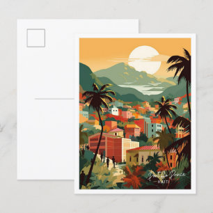 Port-au-Prince Haiti Reiseort Illustration Postkarte
