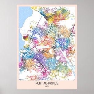 Port-au-Prince Haiti Stadtplan Poster