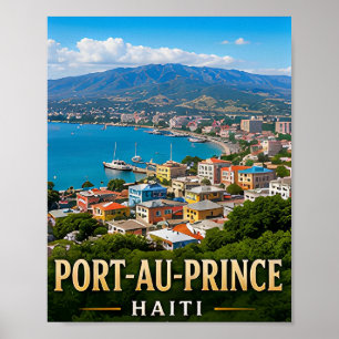 Port-au-Prince Karibische Hügel und haitianisches Poster