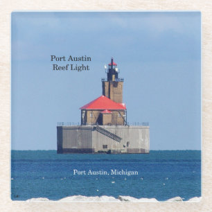 Port Austin Reef Light glass Untersetzer