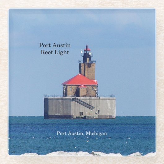 Port Austin Reef Light glass Untersetzer (Vorderseite)