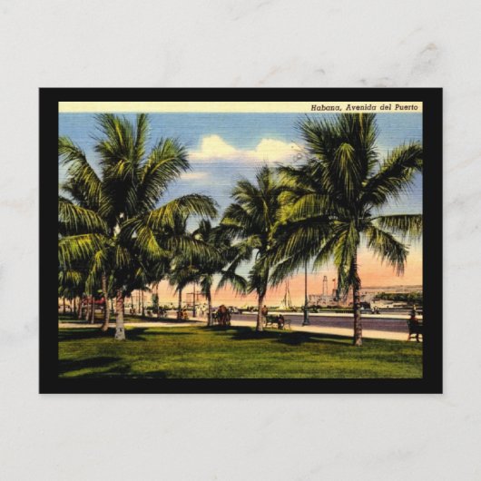 Port Avenue, Havanna Kuba Vintag Postkarte (Vorderseite)