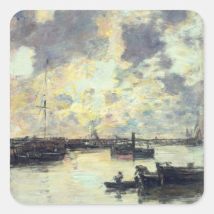 Port, c.1895 (Öl auf Tafel) Quadratischer Aufkleber