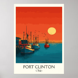Port Clinton Lake Erie Sunset Walleye Hauptstadt A Poster