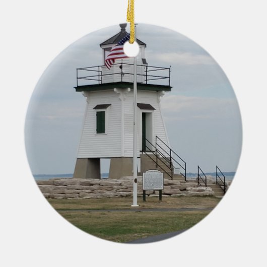 Port Clinton Lighthouse Keramik Ornament (Hinten)