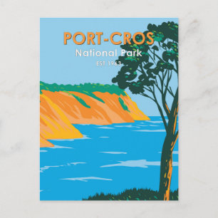 Port-Cros Nationalpark Frankreich Vintage Postkarte
