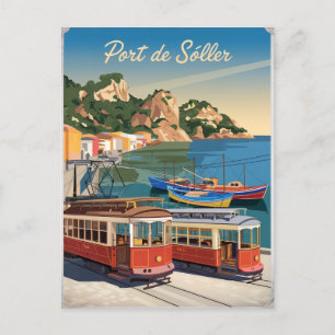 Port de Soller Mallorca Vintage Postkarte