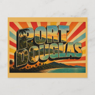 Port Douglas Queensland Vintage Reise Kunst Postkarte