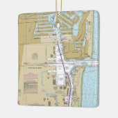 Port Everglades Florida Seekarte Keramikornament (Links)
