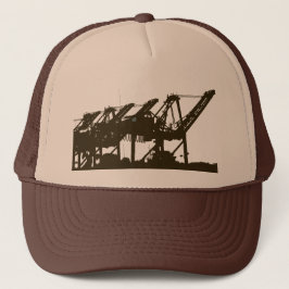 Port Harbror Cranes Brown Hat Truckerkappe